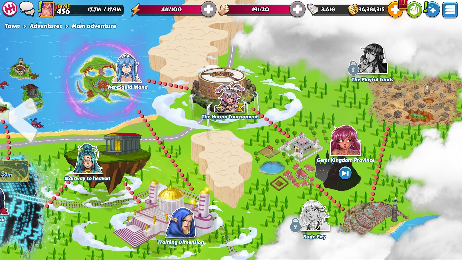 Jugar action-adventure Juego - Harem Heroes en Nutaku action-adventureJuego - Harem Heroes