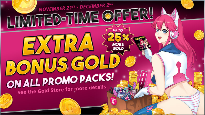 图片显示 Nutaku-Tan 正在使用黄金促销品