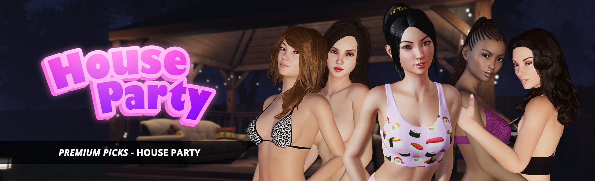 3D Hentai Game House Party flirty point-and-click adventure