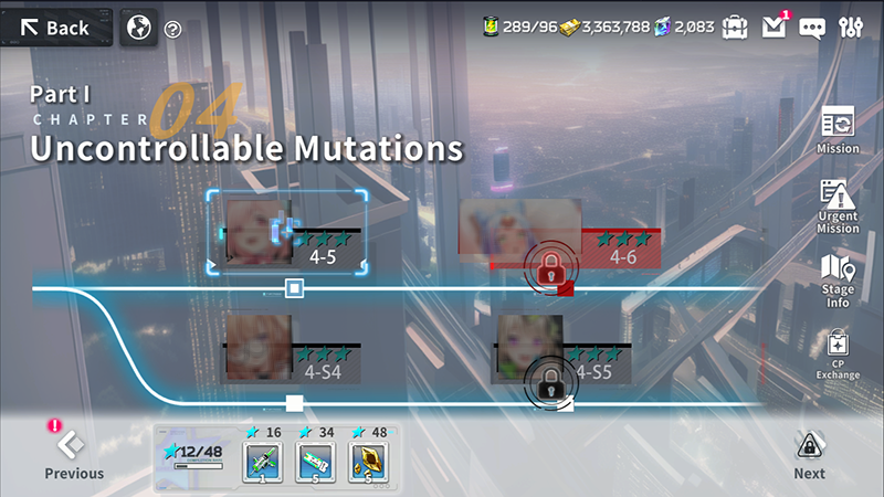 Bild, das die Benutzeroberfläche für die Hauptgeschichte in Ark Re:Code zeigt