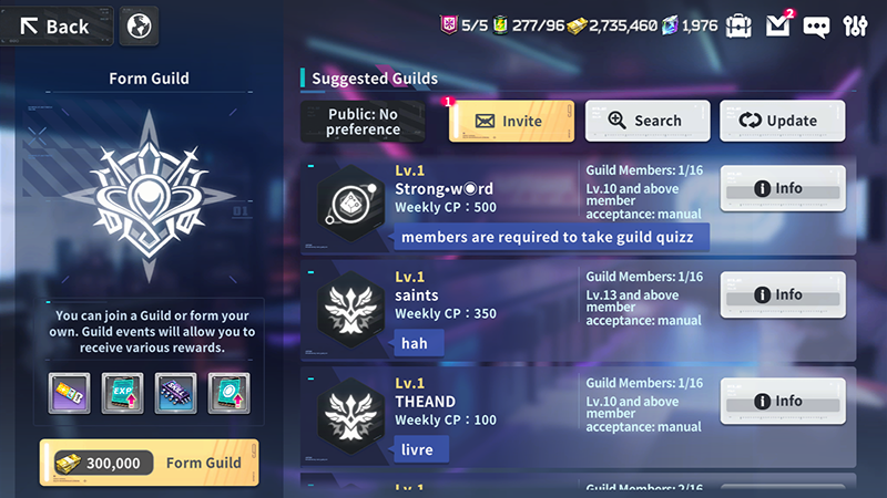 Bild, das das Gildensystem in Ark Re:Code zeigt und wie das Herstellen einer Verbindung hilft