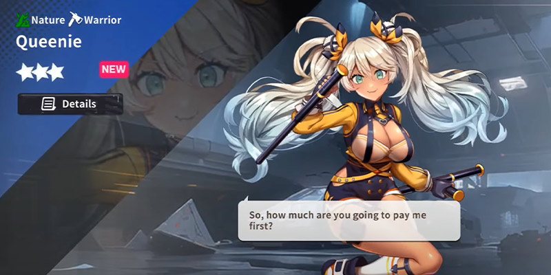 图片显示了 Ark Re:code 中通过 Gacha 系统招募的一名新兵