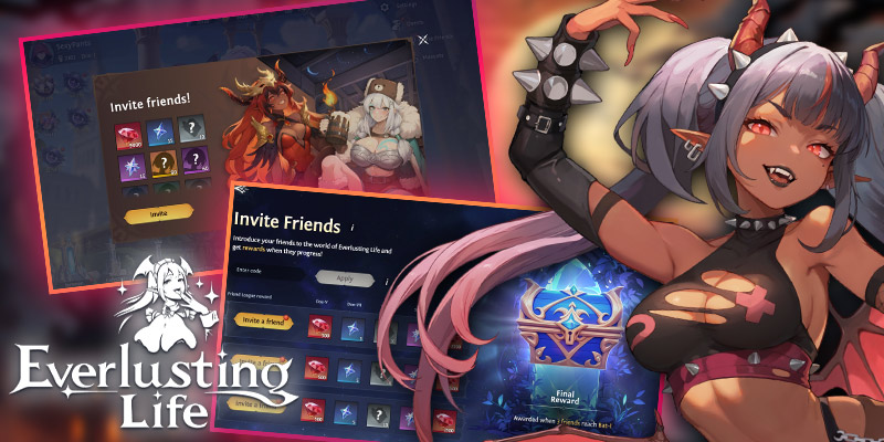 Image showing the friend system and a dark skin demon girl from everlusting life