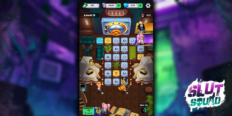 Image montrant le gameplay du jeu Slut Squad, maintenant disponible sur Nutaku !