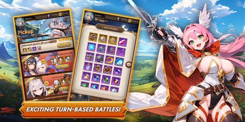 Obraz przedstawiający część interfejsu użytkownika strategii i dziewczynę z Zafiry