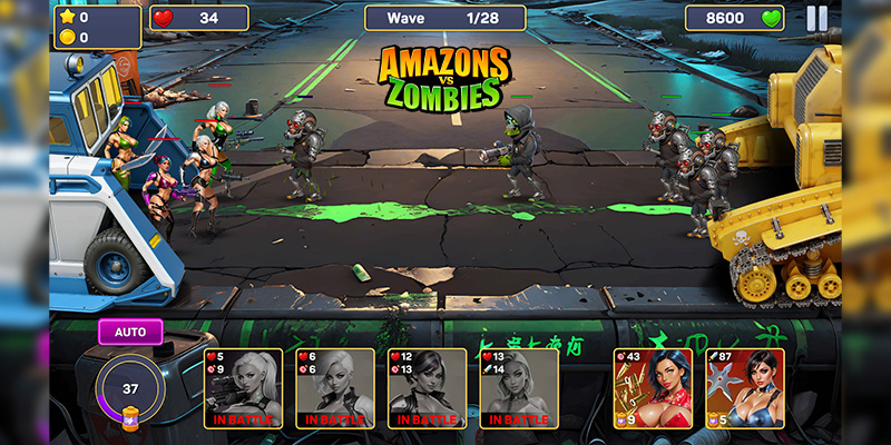 圖片顯示一些女孩正在與殭屍戰鬥