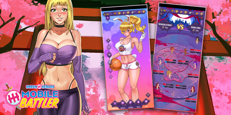 モバイルバトルゲーム「ハーレムヒーローズ」のゲームプレイ画像