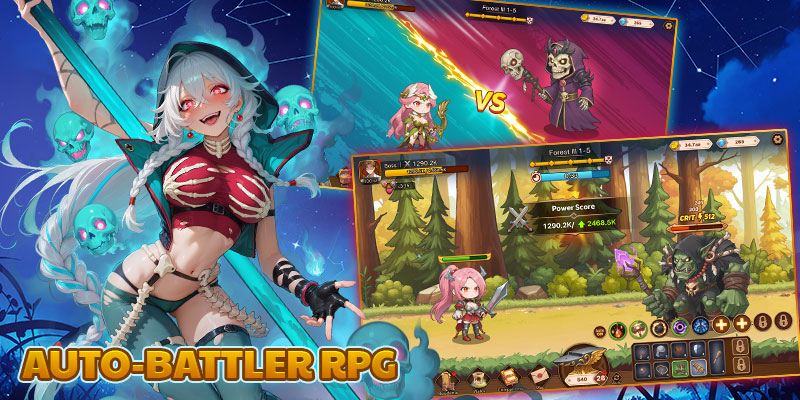 Image illustrant le système de combat automatique dans Isekai Waifu Overlord