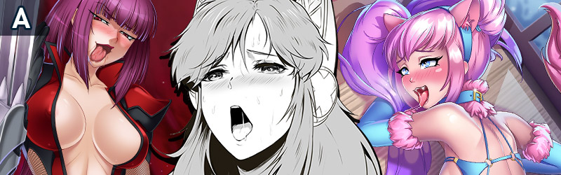 Das Bild zeigt Nutaku-tan und andere Charaktere, die ein Ahegao-Gesicht machen