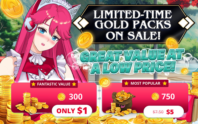 图片展示了 Nutaku 玩家在春季大促销期间可获得的超棒特别黄金包