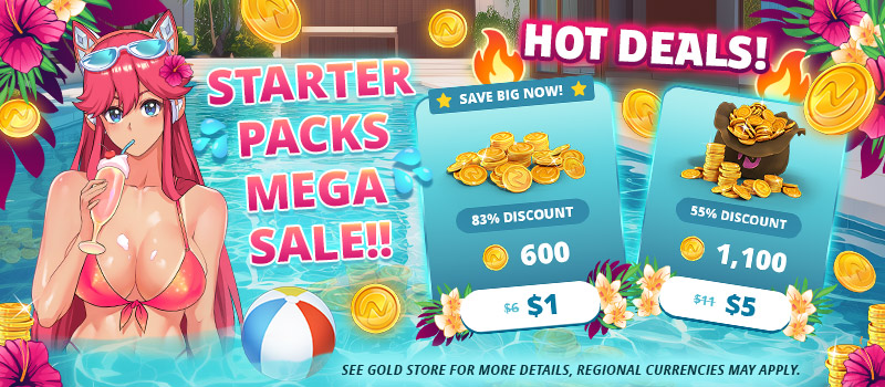 Imagen que muestra las promociones de los paquetes de inicio de la Venta de Verano Nutaku 2025