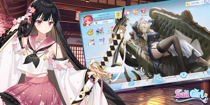 Image showing the homescreen of Sail Girl