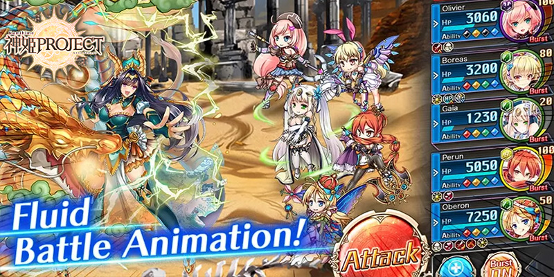 Imagen que muestra la jugabilidad del juego Kamihime Project R