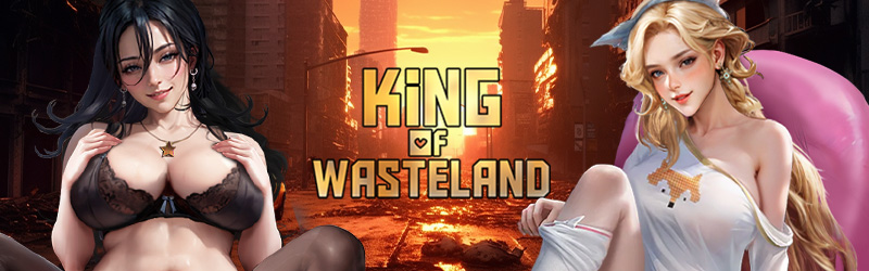 Logotipo de King of Wasteland con algunas de las chicas