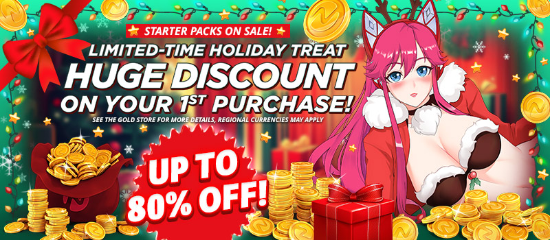 Obraz przedstawiający ofertę pakietów startowych podczas wydarzenia Nutaku Winter Event